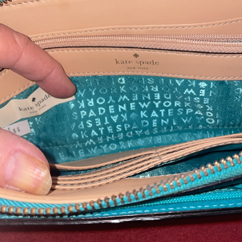Kate Spade Zipped Wellesley Neda Wallet in Teal Fresh Blue - Picture 4 of 6
